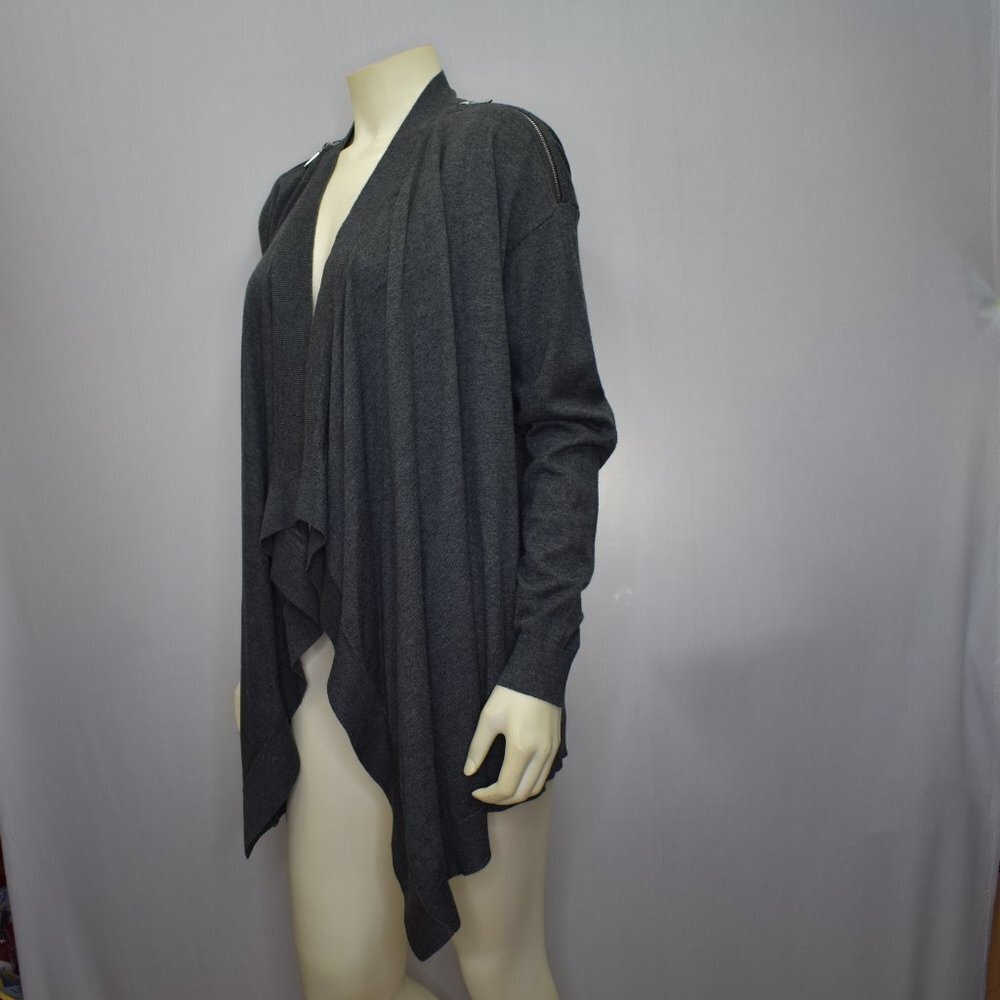 MICHAEL KORS DRAPE GREY OPEN FRONT SWEATER SZ MD